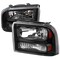 Spec-D Tuning 05-07 Ford F250 Black Euro Headlights, 2LH-F25005JM-ABM 2LH-F25005JM-ABM - alternate 1
